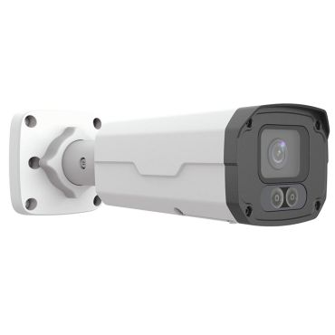 4 Megapixel Starlight SmartSense White Light LED Fixed Bullet IP Security Camera with built-in analytics, audio and alarm