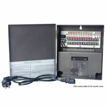 18-Channel 12 Vdc 20 Amp UL-Listed Power Supply Box