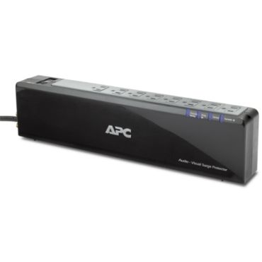 APC Premium Audio/Video Surge Protector 8 Outlet with Coax Protection, 120V